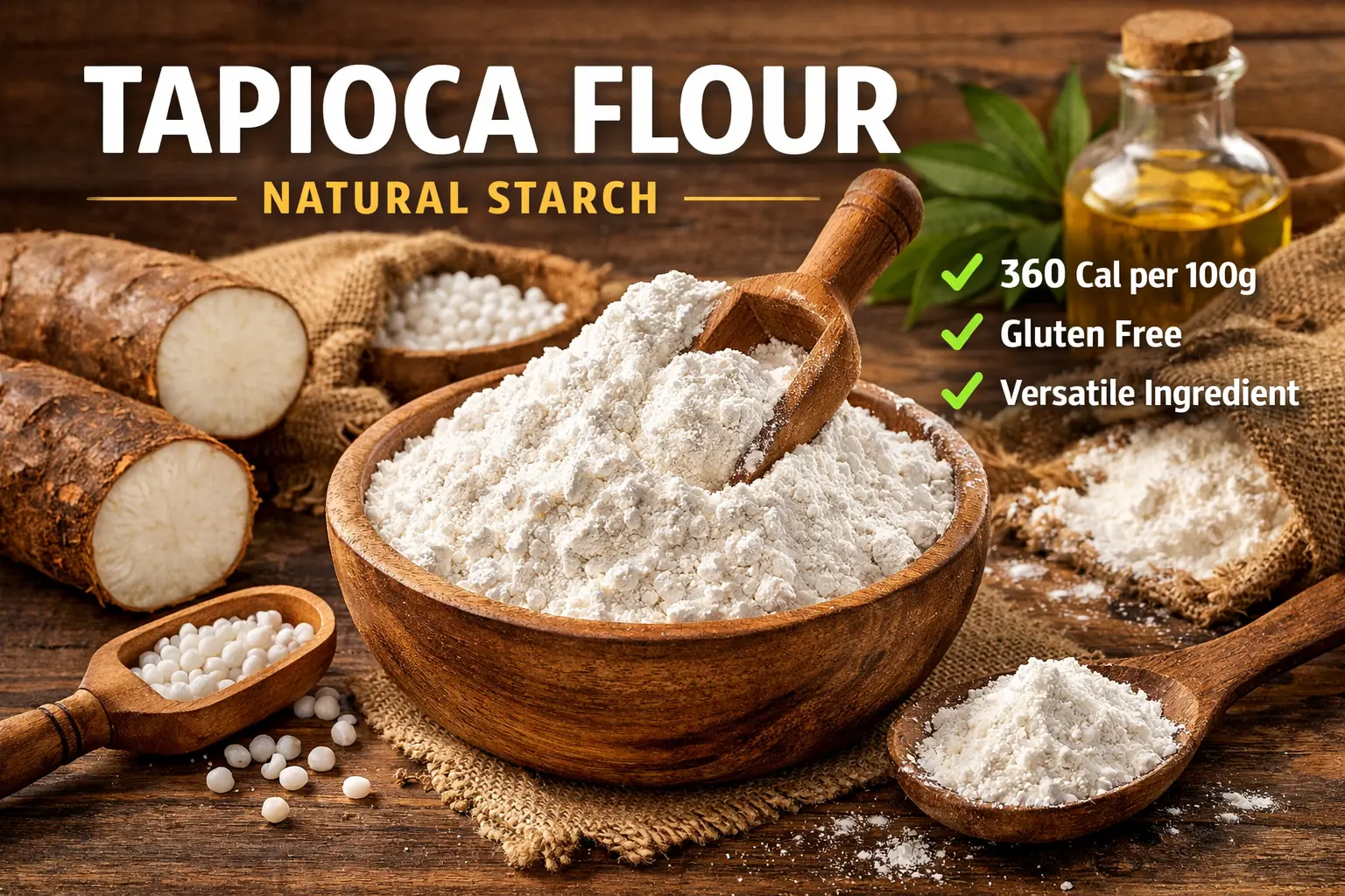 Flour Rapioca Tapioca Flour Energy 360 Cal per 100g Natural Starch!