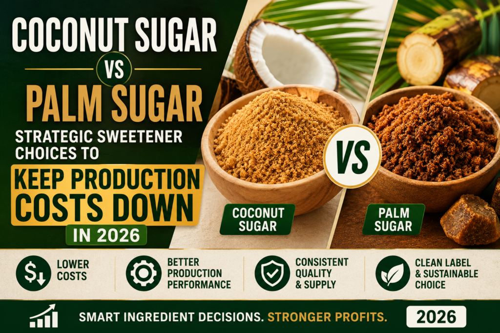 Comparing Coconut Sugar vs Palm Sugar to Keep Production Costs Down in 2026