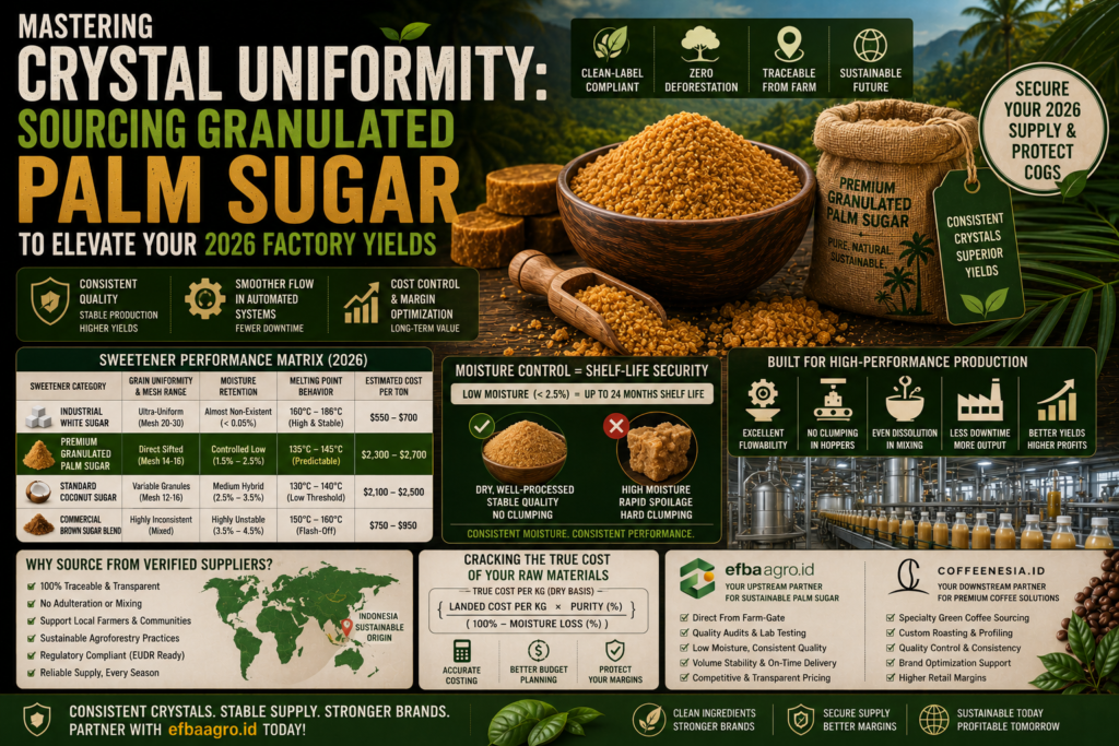 Mastering Crystal Uniformity: Sourcing Granulated Palm Sugar to Elevate Your 2026 Factory Yields