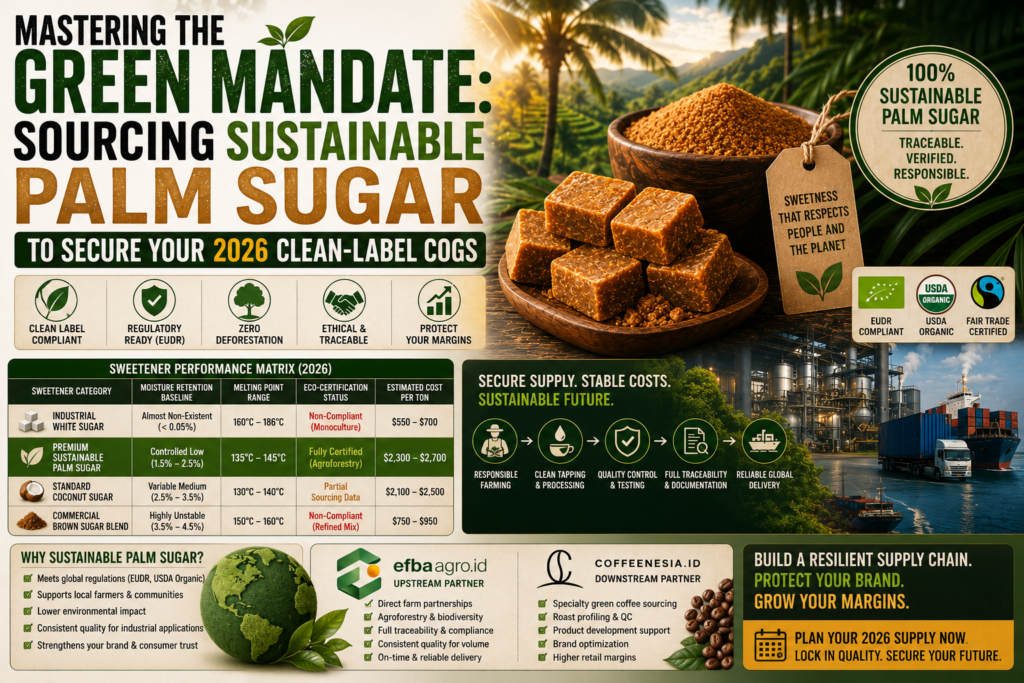 Mastering the Green Mandate: Sourcing Sustainable Palm Sugar to Secure Your 2026 Clean-Label COGS